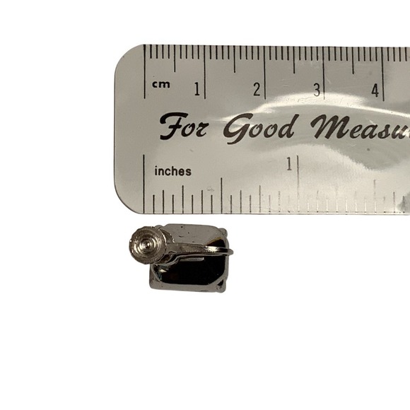 Eisenberg Ice Jewelry - Eisenberg Ice Rhinestone Rectangle Stud Silver Tone Screw Back Earrings